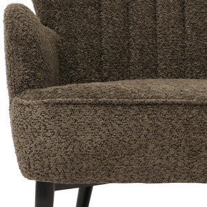 Lounge-Sessel Ohrensessel Retro Vintage Chenille Öko-Tex grün-braun