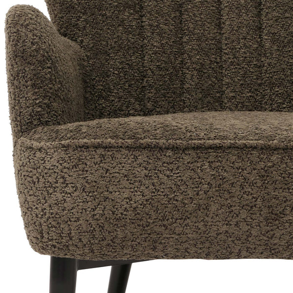 Lounge-Sessel Ohrensessel Retro Vintage Chenille Öko-Tex grün-braun