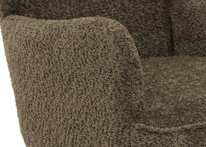 Lounge-Sessel Ohrensessel Retro Vintage Chenille Öko-Tex grün-braun