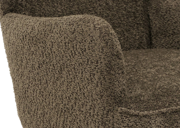 Lounge-Sessel Ohrensessel Retro Vintage Chenille Öko-Tex grün-braun