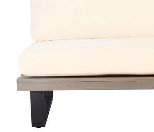 2er-Set Garten-Loungesessel aus Akazienholz mit Alugestell. grau