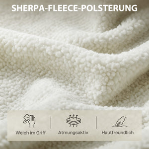 Loungesessel Relaxsessel mit Sherpa-Fleece Holzoptik cremeweiss