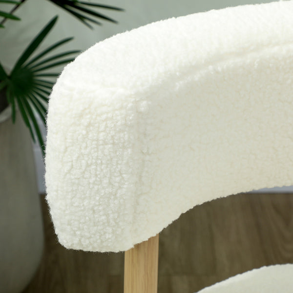 Loungesessel Relaxsessel mit Sherpa-Fleece Holzoptik cremeweiss