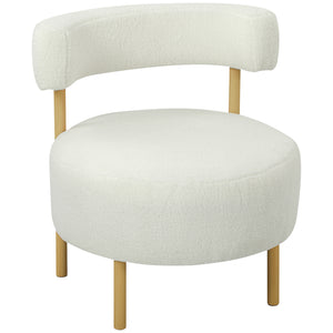 Loungesessel Relaxsessel mit Sherpa-Fleece Holzoptik cremeweiss