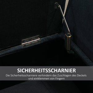 Luxus-Sitzbank mit Stauraum 107x42x65cm Schwarz