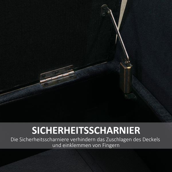 Luxus-Sitzbank mit Stauraum 107x42x65cm Schwarz