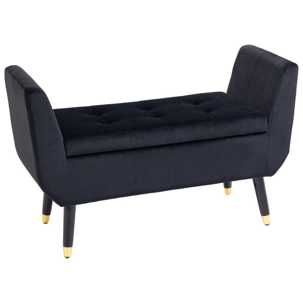 Luxus-Sitzbank mit Stauraum 107x42x65cm Schwarz