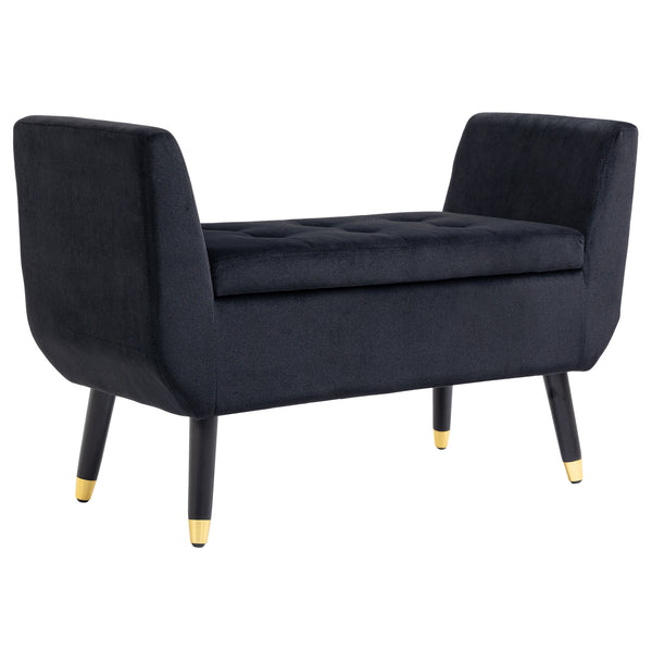 Luxus-Sitzbank mit Stauraum 107x42x65cm Schwarz