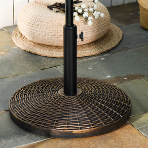 Sonnenschirmständer Schirmhalter 25 kg Rattanoptik Antik Bronze