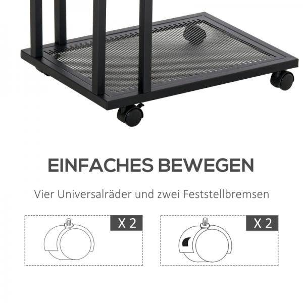 Beistelltisch C-Form rollbar Rollwagen Nachttisch