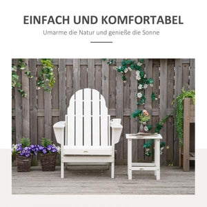 Gartenstuhl, Klappstuhl, ergonomisches Design, wetterfest, Kunststoff, weiss