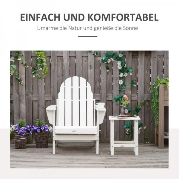 Gartenstuhl, Klappstuhl, ergonomisches Design, wetterfest, Kunststoff, weiss