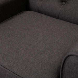 Einzelsessel Relaxsessel Ohrensessel Einzelstuhl Akzentsessel mit Tufting Holzfüsse Polyester Braun