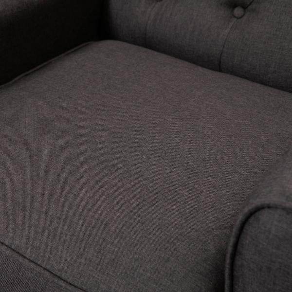 Einzelsessel Relaxsessel Ohrensessel Einzelstuhl Akzentsessel mit Tufting Holzfüsse Polyester Braun