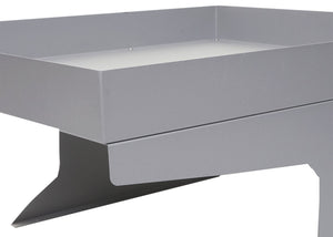 Mähroboter-Garage Metall grau mit Pflanzkasten, 37x60x70cm