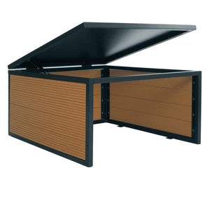 Mähroboter-Garage WPC Metall Eiche-Optik 35x60x70cm Wetterschutz