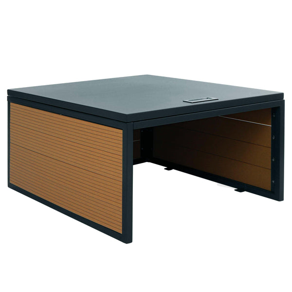 Mähroboter-Garage WPC Metall Eiche-Optik 35x60x70cm Wetterschutz