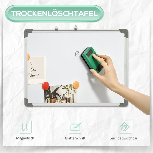 Magnetisches Whiteboard mit Zubehör vielseitig Weiss