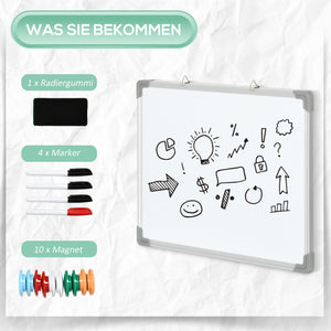 Magnetisches Whiteboard mit Zubehör vielseitig Weiss