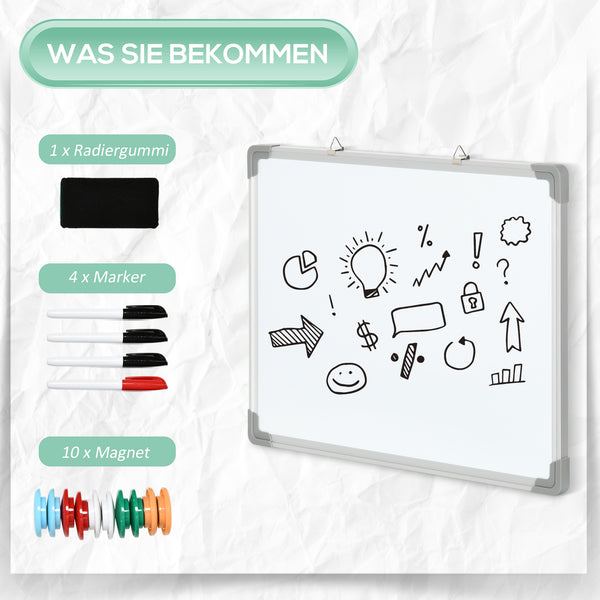 Magnetisches Whiteboard mit Zubehör vielseitig Weiss