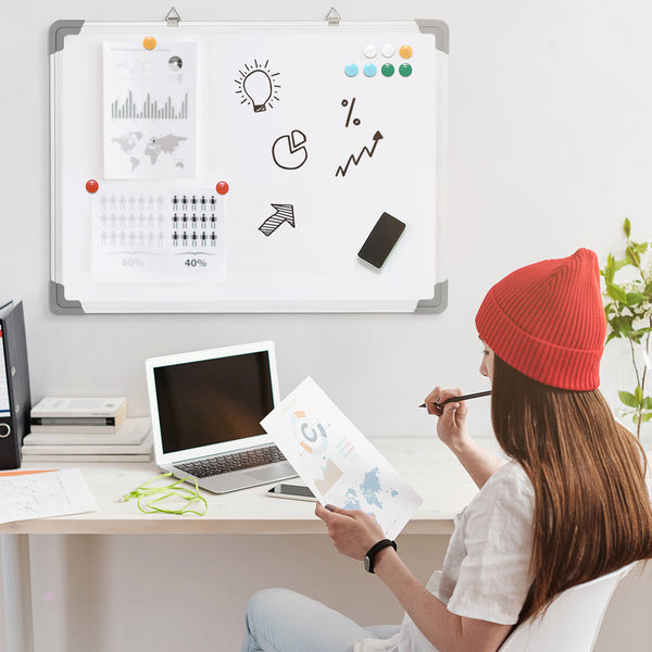 Magnetisches Whiteboard mit Zubehör vielseitig Weiss