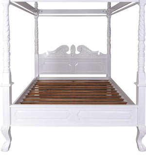 Himmelbett Shabby Chic Mahagoni Vintage Weiss