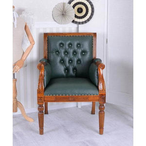 LIBRARY CHAIR LEDERSESSEL MAHAGONI CHESTERFIELD BIBLIOTHEKSESSEL