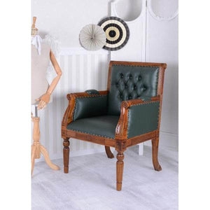 LIBRARY CHAIR LEDERSESSEL MAHAGONI CHESTERFIELD BIBLIOTHEKSESSEL
