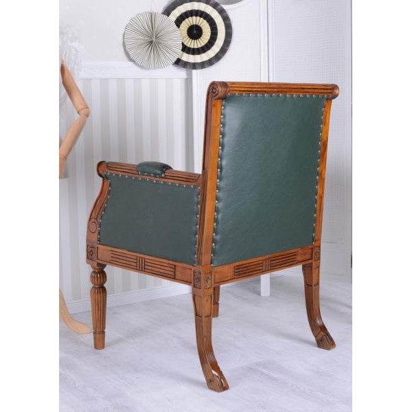 LIBRARY CHAIR LEDERSESSEL MAHAGONI CHESTERFIELD BIBLIOTHEKSESSEL