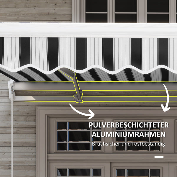 Markise Sonnenschutz einfahrbar mit Handkurbel 395x245cm