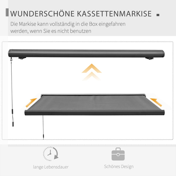 Markise elektrisch mit Fernbedienung 3x2,5m dunkelgrau