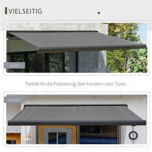 Markise elektrisch mit Fernbedienung 3x2,5m dunkelgrau