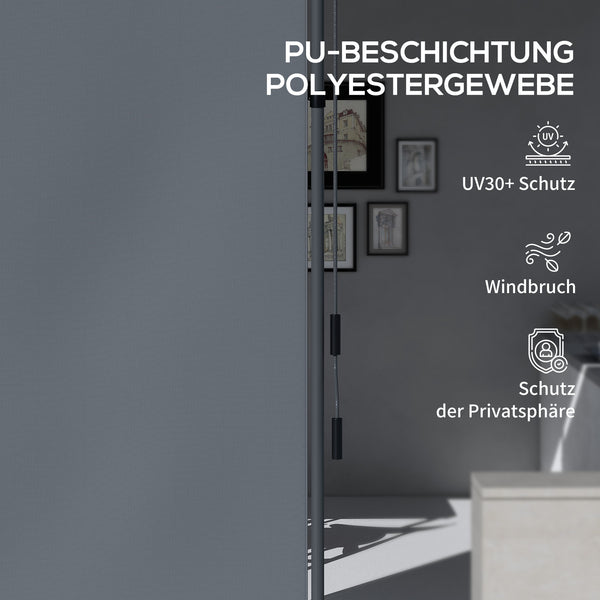 Markise freistehend verstellbar ohne Bohren Aluminium dunkelgrau
