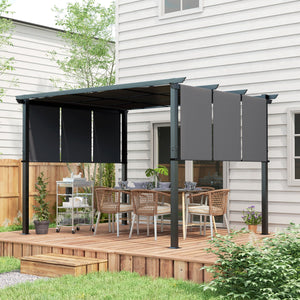 Markise Pergola Sonnenschutz wetterfest 3x3,5m dunkelgrau