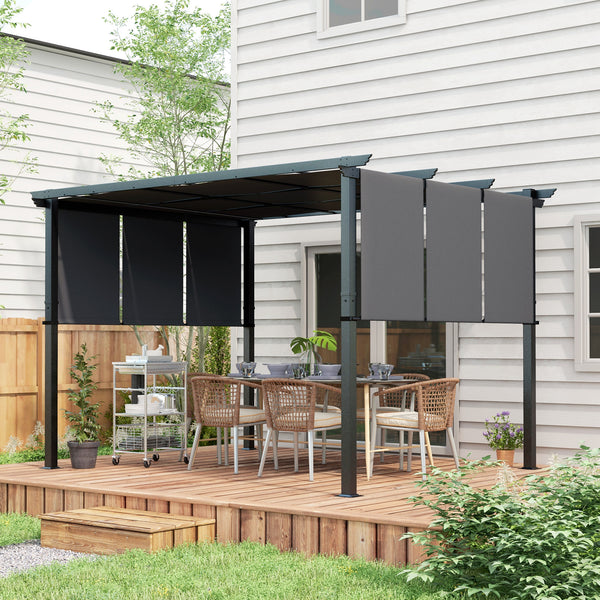 Markise Pergola Sonnenschutz wetterfest 3x3,5m dunkelgrau