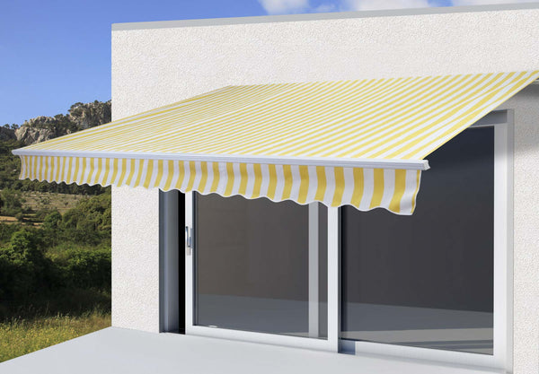 Markisen Ersatzbezug 4x3m Sonnenschutz Acryl Gelb-Weiss Streifen