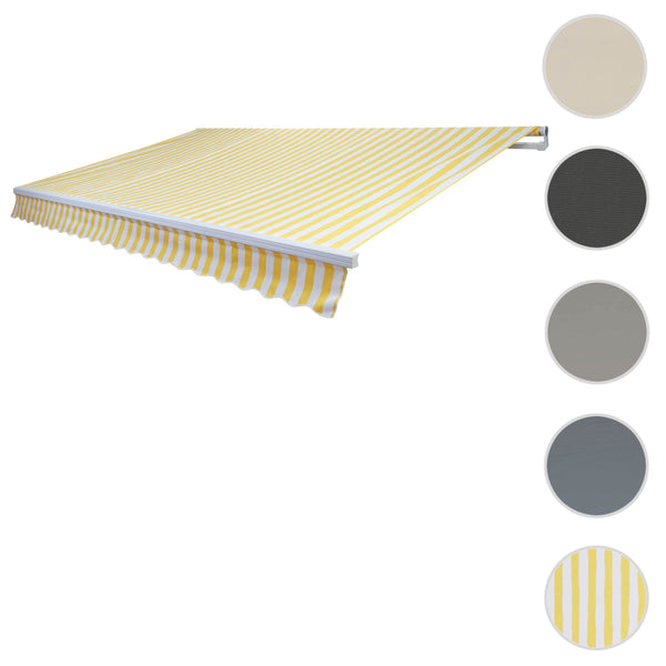 Markisen Ersatzbezug 4x3m Sonnenschutz Acryl Gelb-Weiss Streifen