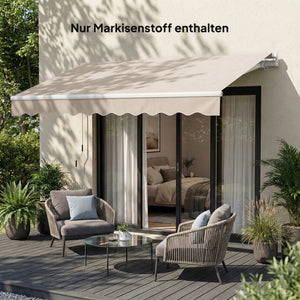 Markisenstoff Ersatzbespannung mit UV-Schutz 3,5x2,5m cremeweiss