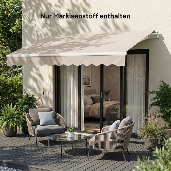 Markisenstoff Ersatzbespannung mit UV-Schutz 3,5x2,5m cremeweiss