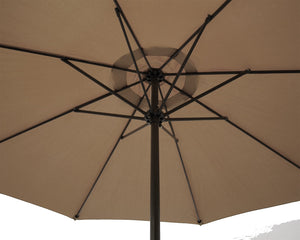 Marktschirm Aluminium 300cm, taupefarben, mit Kurbel