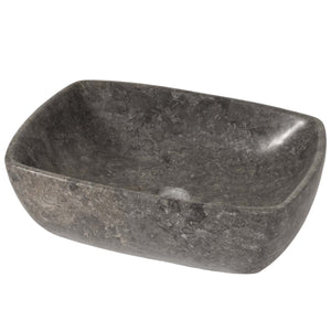 Marmor-Waschbecken Aufsatzwaschbecken Naturstein 15x51x36cm grau