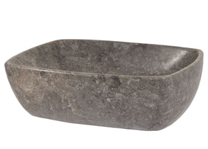 Marmor-Waschbecken Aufsatzwaschbecken Naturstein 15x51x36cm grau