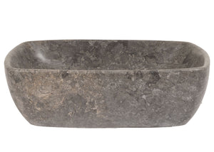 Marmor-Waschbecken Aufsatzwaschbecken Naturstein 15x51x36cm grau
