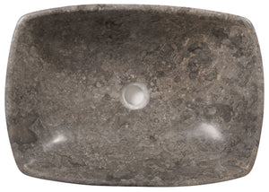 Marmor-Waschbecken Aufsatzwaschbecken Naturstein 15x51x36cm grau