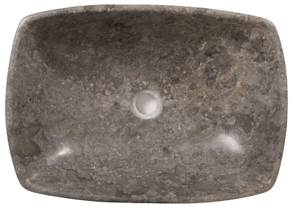Marmor-Waschbecken Aufsatzwaschbecken Naturstein 15x51x36cm grau