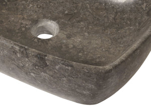 Marmor-Waschbecken Aufsatzwaschbecken Naturstein 15x51x36cm grau
