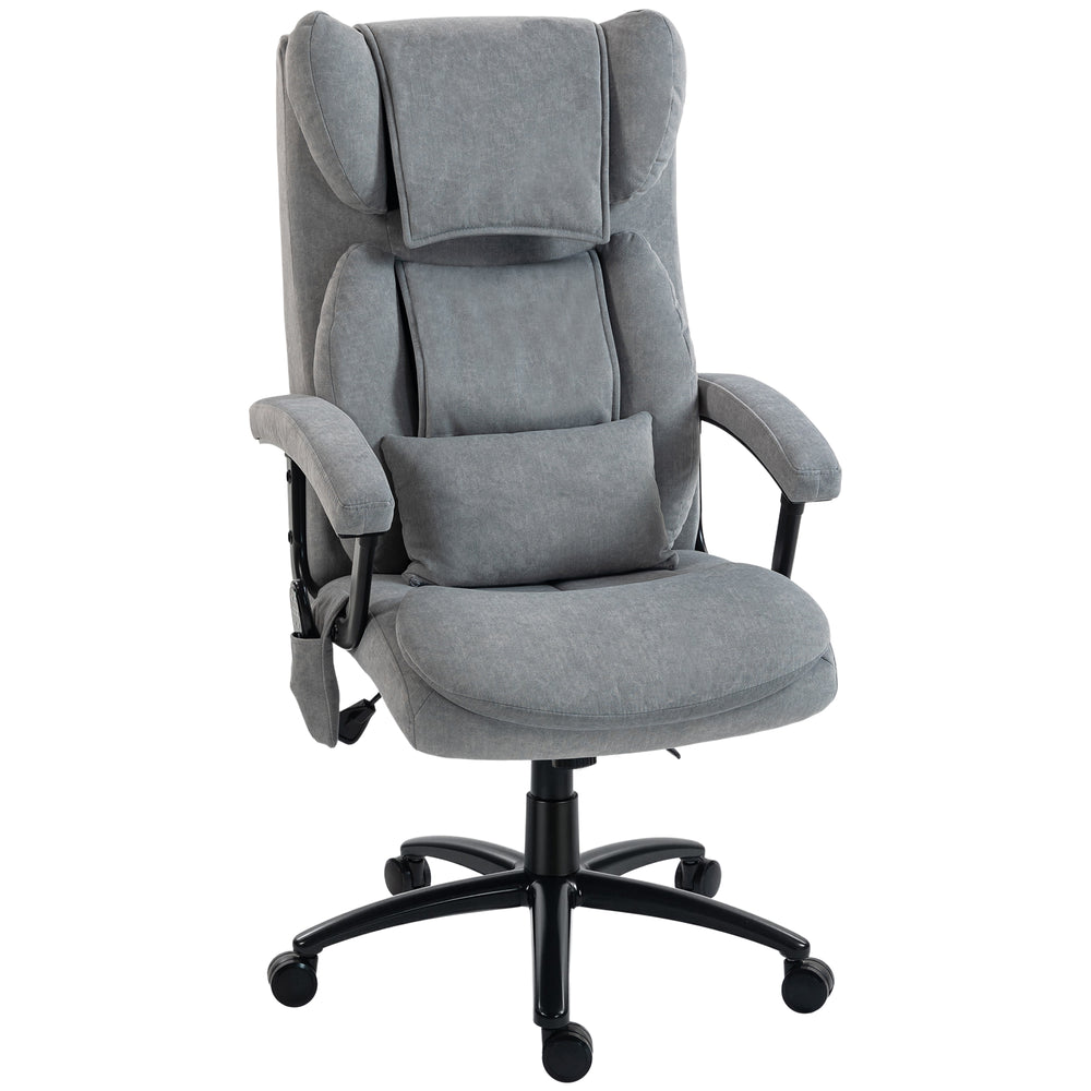 Massage Bürostuhl Chefsessel ergonomisch mit hoher Rückenlehne grau