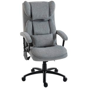 Massage Bürostuhl Chefsessel ergonomisch mit hoher Rückenlehne grau