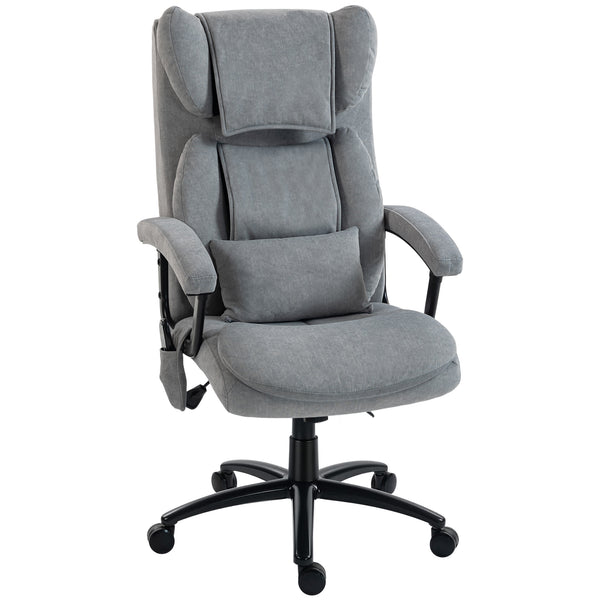 Massage Bürostuhl Chefsessel ergonomisch mit hoher Rückenlehne grau