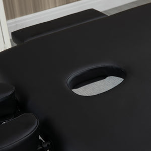 Massageliege klappbar 7 Zonen höhenverstellbar Schwarz